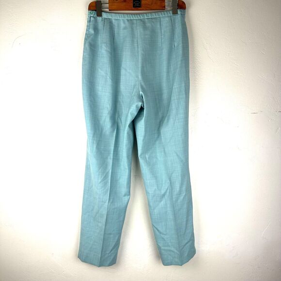 VTG Pendleton High Rise Straight 100% Wool Dress Pants Size 12 Light Blue - Picture 9 of 9